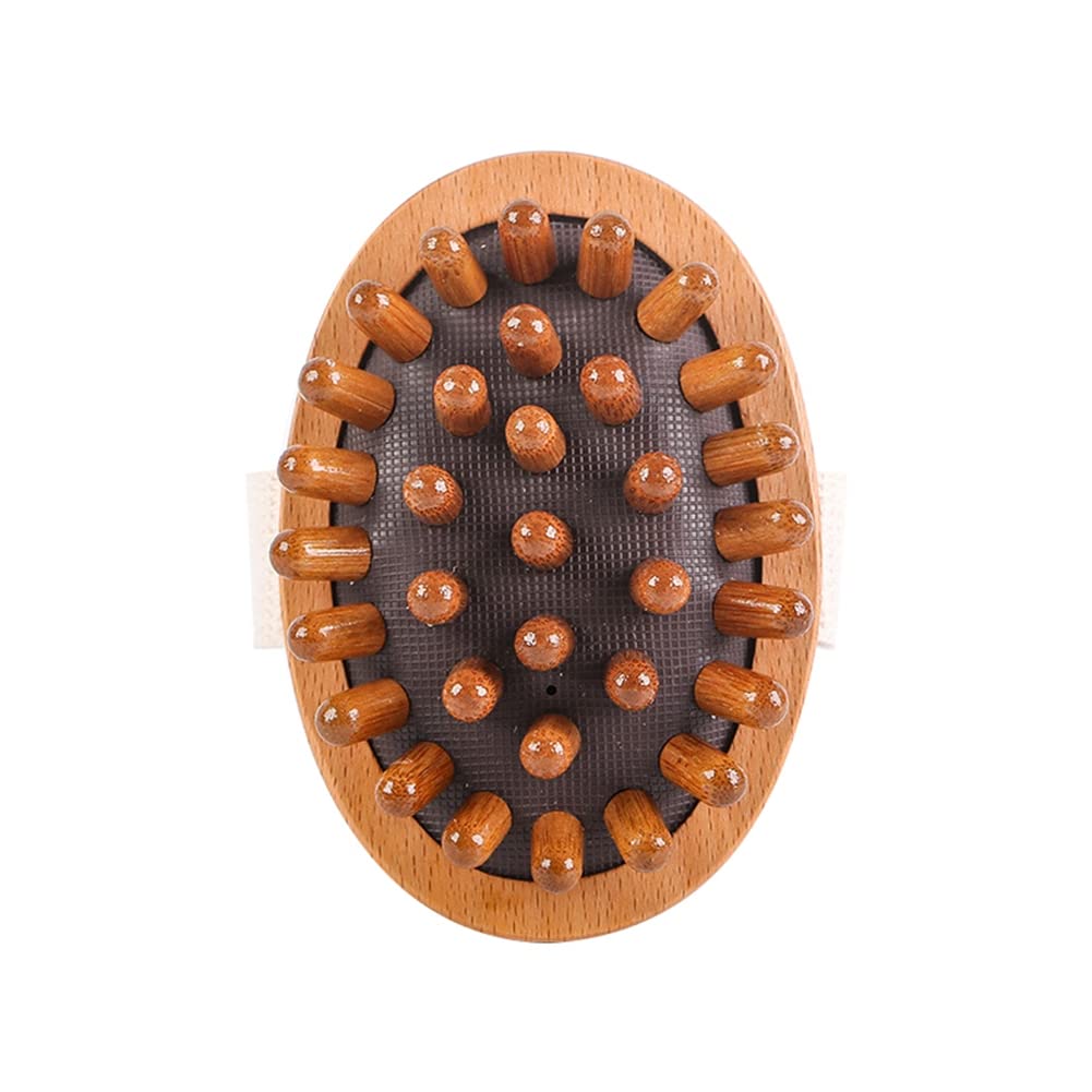 ROBMNE Body Anti Cellulite Brush Soothing Wooden Essential Oil Spa-Air Cushion Meridian Massage Brush Calf Kneading Instrumen