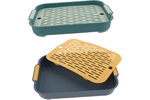 GARVALON 2Pcs Small Pet Toilet Litter Box with Design for Bunny Rabbit Hamster Chinchilla Rectangular Tip