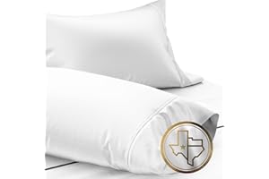 TEXAS LINEN CO. Luxury Egyptian Cotton King White Pillow Cases Set of 2-1000 Thread Count Pillowcases for Sleeping, Silky Soft, Cooling Pillow Cover, Extra Long Staple Hotel Quality Pillow Cases