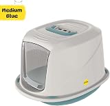 Cat Centre Medium Blue Hooded Litter Tray Extra Deep with Charcoal Filter view 6