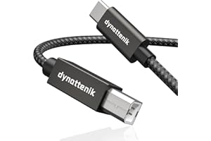 dynattenik TrackSync180 | 1.8m USB-C to B MIDI Cable for Updating A-B Cables, MIDI Keyboards, Synthesizers, Drum Machines | Compatible with PC, Mac, Linux, Chrome OS