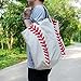 YIQIGO Baseball Handbag for Woman Shopping Handbag Travel Handbag Canvas Casual Shoulder Handbag(Off White)