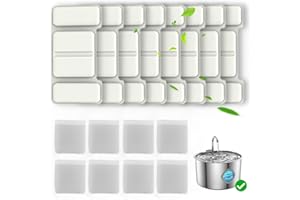 Filter Replacement Kit for FOOPOMARY 3.2L/108oz Cat Fountain, 8 Filters & Sponges for 120 Days Lasting, Keeps Water Clean for