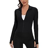Loovoo Women's Cropped Workout Jacket Zip Up Athletic Jackets Slim Fit Lightweight Running Sports Track Jacket 2025