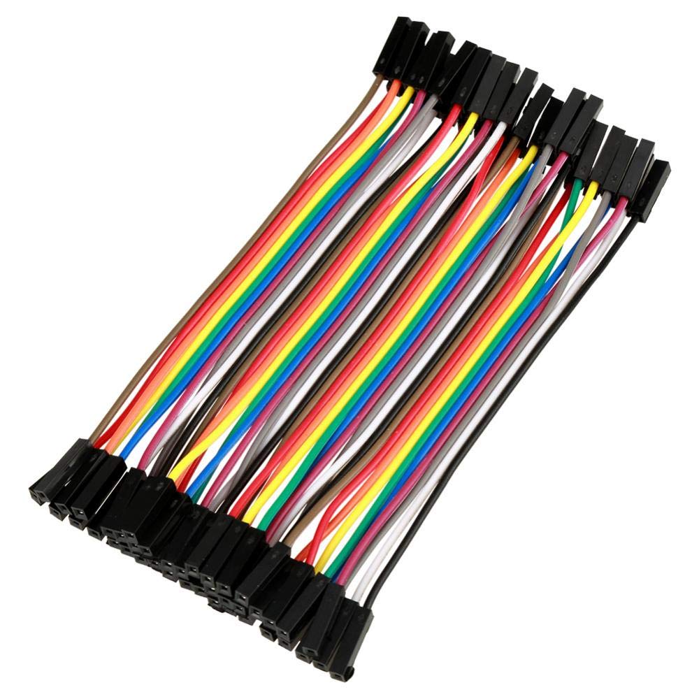 Jumper Wires 40 Pin Female To Female Ribbon Cable 10cm Multicolored Connectors For Breadboard Prototyping