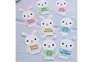 KSCRAFT Easter Bunny Greetings Stamp and Metal Cutting Dies Stencils for DIY Scrapbooking Decorative Embossing DIY Paper Card
