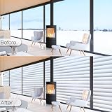 rabbitgoo Static Window Film Privacy Frosted Glass 90x400 cm Stripe view 9