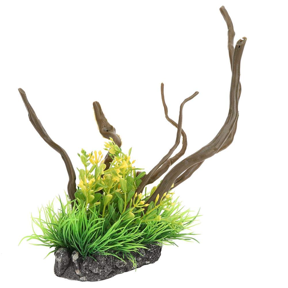 Pssopp Green Artificial Aquarium Plants for Fish Tanks - Realistic Plastic Water Grass Landscaping Decoration for Freshwater and Marine Tanks