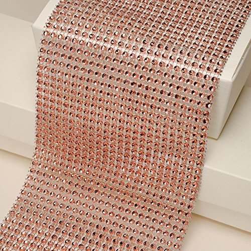 CLUB GREEN PLAST.DIAMANTÉ Effect 24 Row Band QUARTS (9YDS), Rose Quartz, 11 x 11 x 4.95 cm