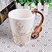 BUYNEED 12.9 Oz Novelty Music Note Coffee Mug with Lid,Ceramic Music Tea Cup Mug Staves for Players Musicians,Black