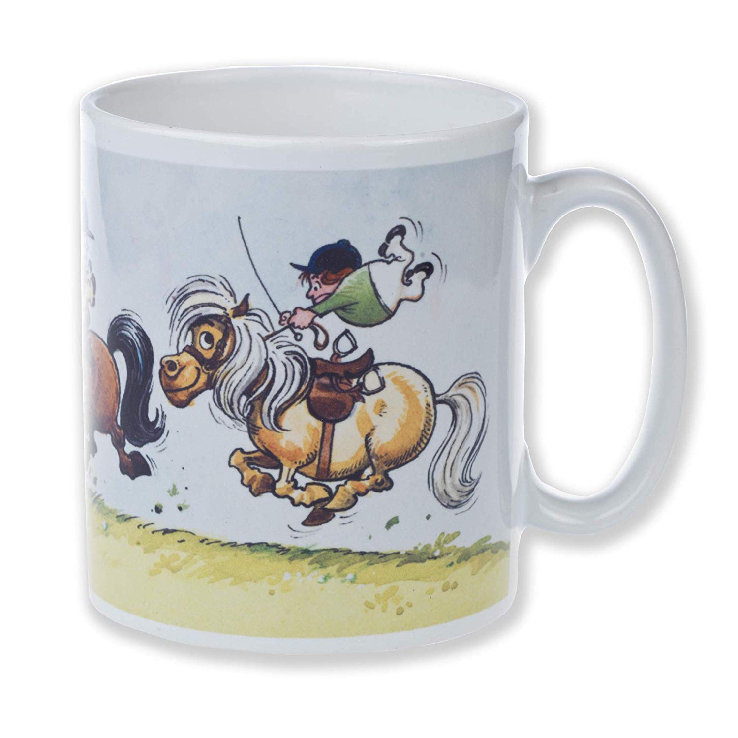 Pony Club Ponies Mug by Thelwell Robust Clay Cambridge Style Mug, Equipped with an icon Pony Cartoons by The Great Norman Thelwell