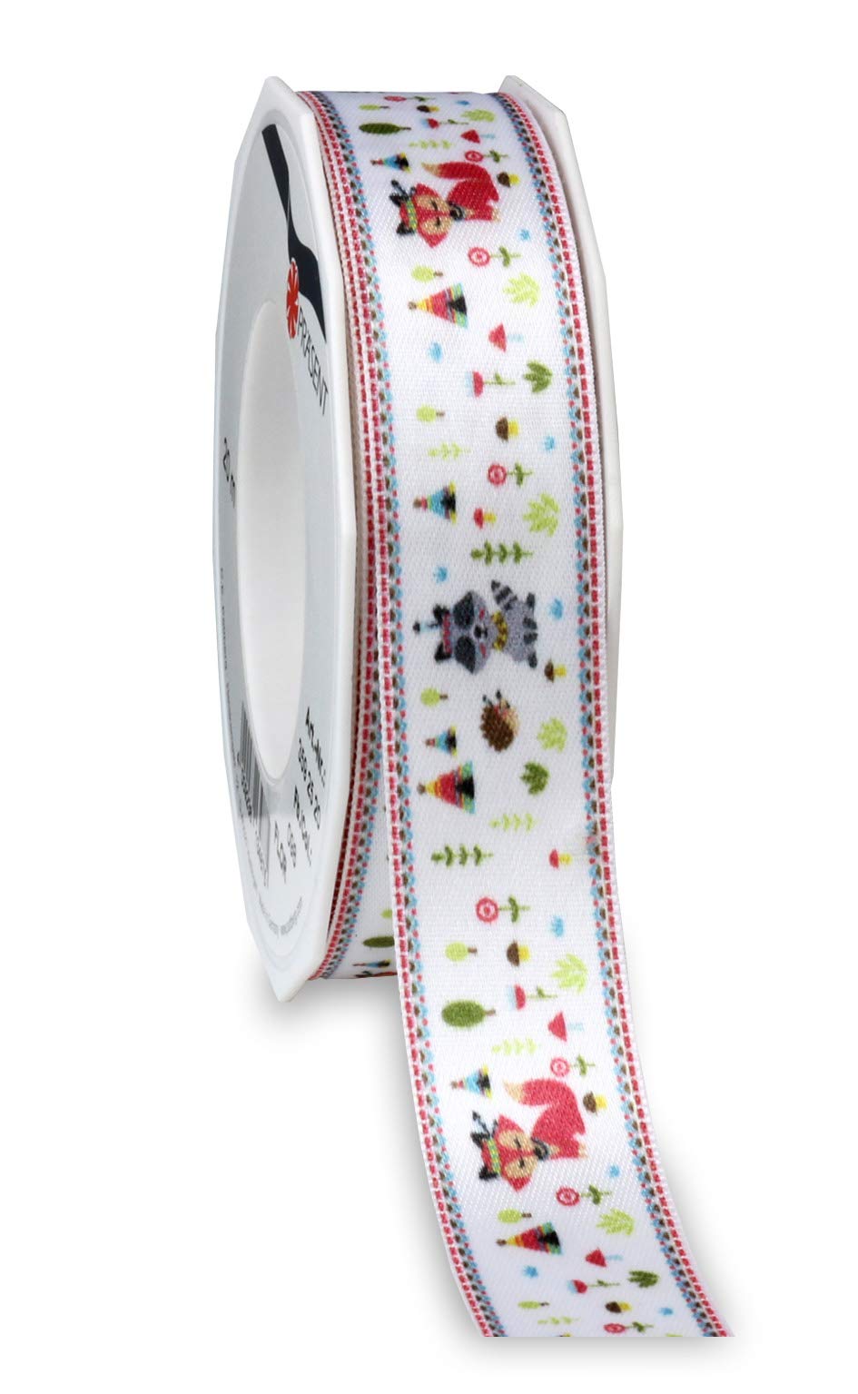 Präsent - Indianer Printed Satin Ribbon Colorful 25 mm Width, 20 m Length
