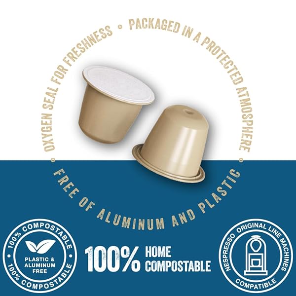 LA NATURA LIFESTYLE ORGANIC LUNGO FORTE COFFEE PODS – MEDIUM ROAST ARABICA COFFEE CAPSULES FOR NESPRESSO ORIGINAL LINE MACHINES – COMPOSTABLE CAPSULES, ALUMINUM-FREE – SINGLE-SERVE PODS (10 COUNT)