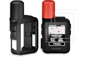 INNOSURE [3-PACK] Silicone Case x1, HD Clear Tempered Glass Screen Protector 1.9" x2 for Garmin inReach Mini 3, Anti-Drop, An