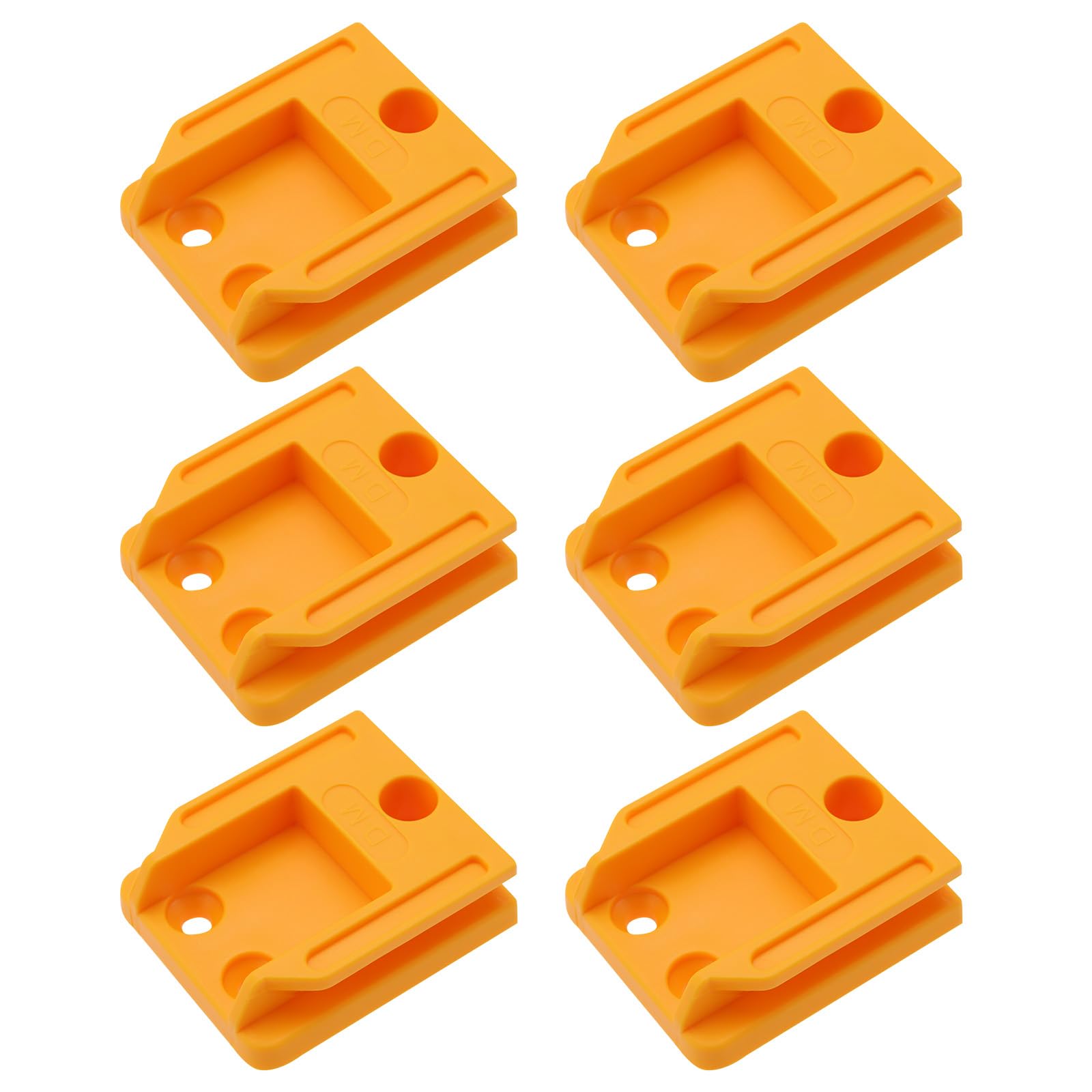 Create idea 6PCS Tool Holder Wall Mount Three-Hole Plastic Cordless Tool Storage Wall Mount Holder Compatible with Dewalt 20V 18V 12V Electric Drill Tool (Yellow)