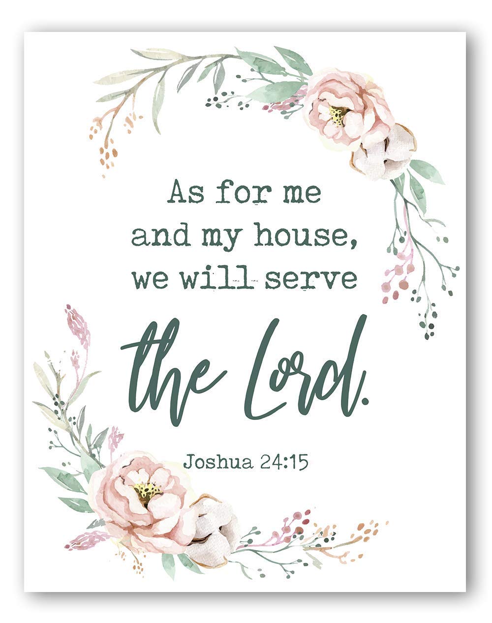 Amazon.com: Joshua 24 15 Wall Art - As For Me And My House - 8x10 - Unframed: Handmade