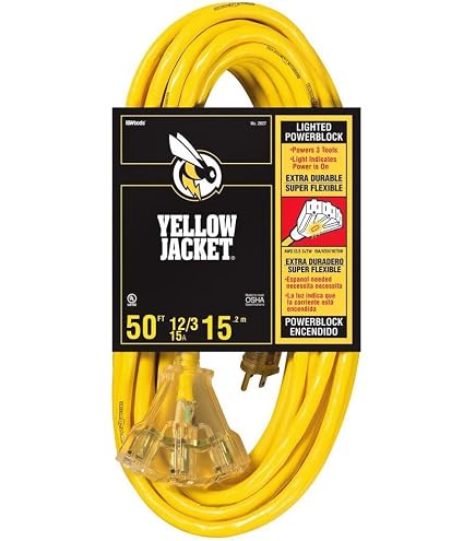 Amazon.com: Yellow Jacket 02886 25' 14/3 Yellow Jacket Extension