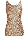 PrettyGuide Women Shimmer Glam Sequin Embellished Sparkle Tank Top Vest Tops ,Gold,Us Size -Medium, Asian Size- L