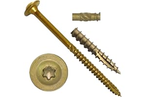 JAKE SALES #17 x 4" Construction Lag Screw Exterior Coated Torx/Star Drive Heavy Duty Structural Lag Screw Far Superior to Common Lag Screws - Modified Truss Washer Head - 100 SCREW COUNT