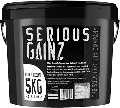 The Bulk Protein Company Serious Gainz 5kg White Chocolate Mass Gainer