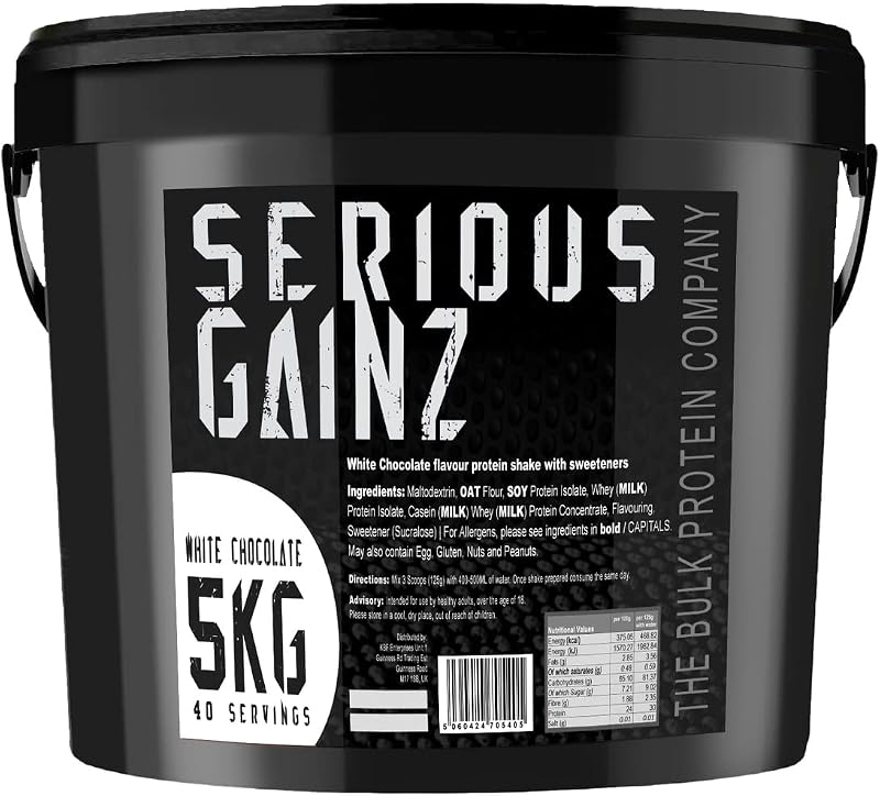 The Bulk Protein Company Serious Gainz 5kg White Chocolate Mass Gainer