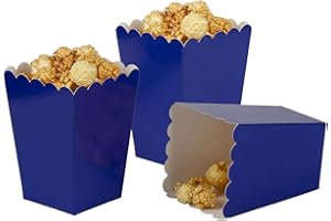AimtoHome Navy Blue Popcorn Boxes Mini Pack of 24, Paper Popcorn Container for Birthday Party, Graduation, Wedding, Carnival, Movie Night
