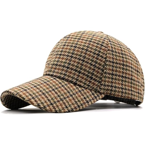 Unisex Retro Houndstooth Print Baseball Cap Casual Sun Protection