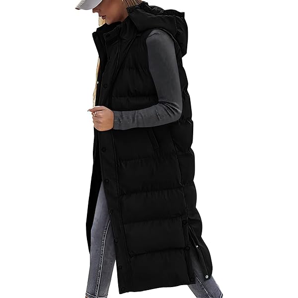 ジャケット・アウター HYKE QUILTED LONG VEST Quilted Vest Women Long Puffer Jacket Sleeveless Down Coat