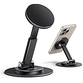 UGREEN Magnetic Phone Stand for MagSafe, Height Adjustable iPhone Stand for Desk with 360° Rotation Compatible for iPhone 17 Air 16 Pro 15 Pro Max 14 Plus 13 12 and MagSafe Case, Black