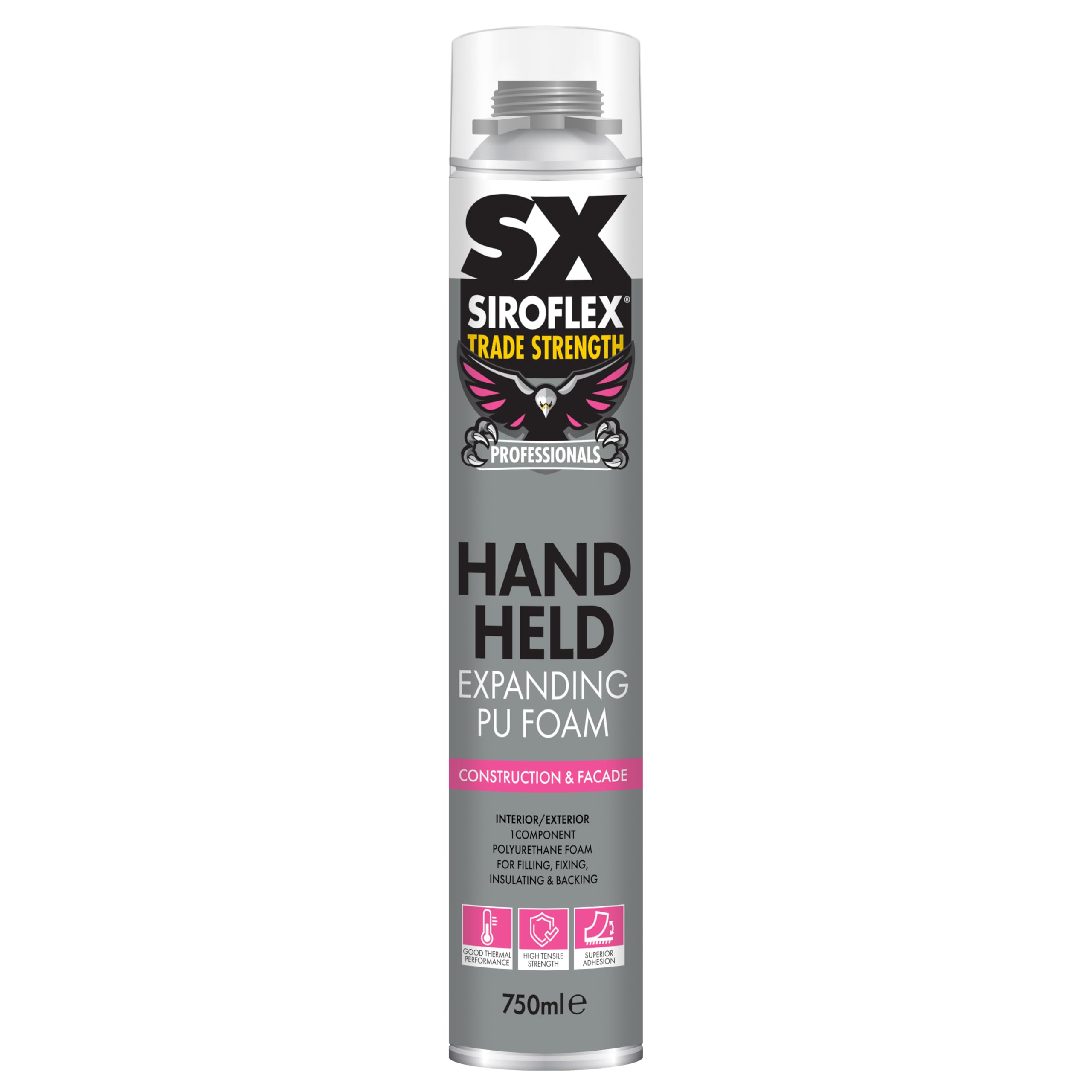 SX Trade Strength Hand Held PU Expanding Foam - Gap Filler - Fixing & Insulating - Polyurethane Based - Quick Drying - 750ml