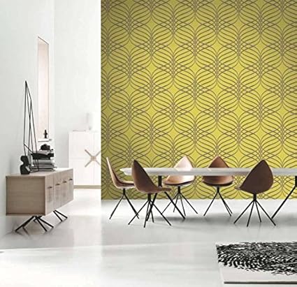 Eurotex Vinyl Coated Wallpaper (50.01 cm x 10 cm x 10 cm, Lemon Yellow)