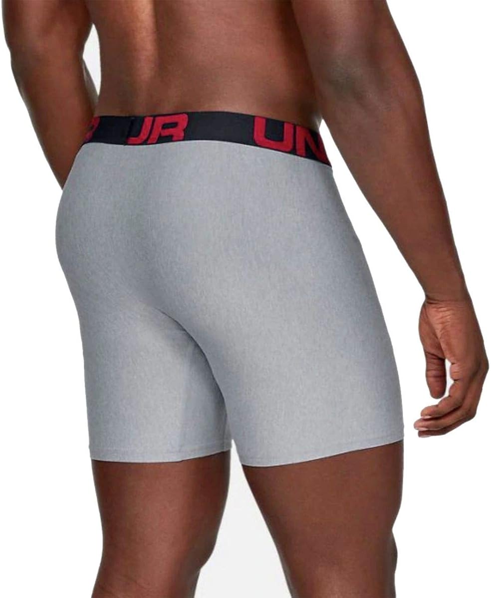 Under Armour Tech 6in Underwear - 2-Pack - Men's Mod Gray Heather/Jet Gray, XL: Clothing