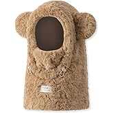 LumiSyne Women Girls Winter Scarf Hat Gloves 3 In 1 hooded Scarf With Mittens Cat Bear Ears Polar Fleece Hoodie Pocket