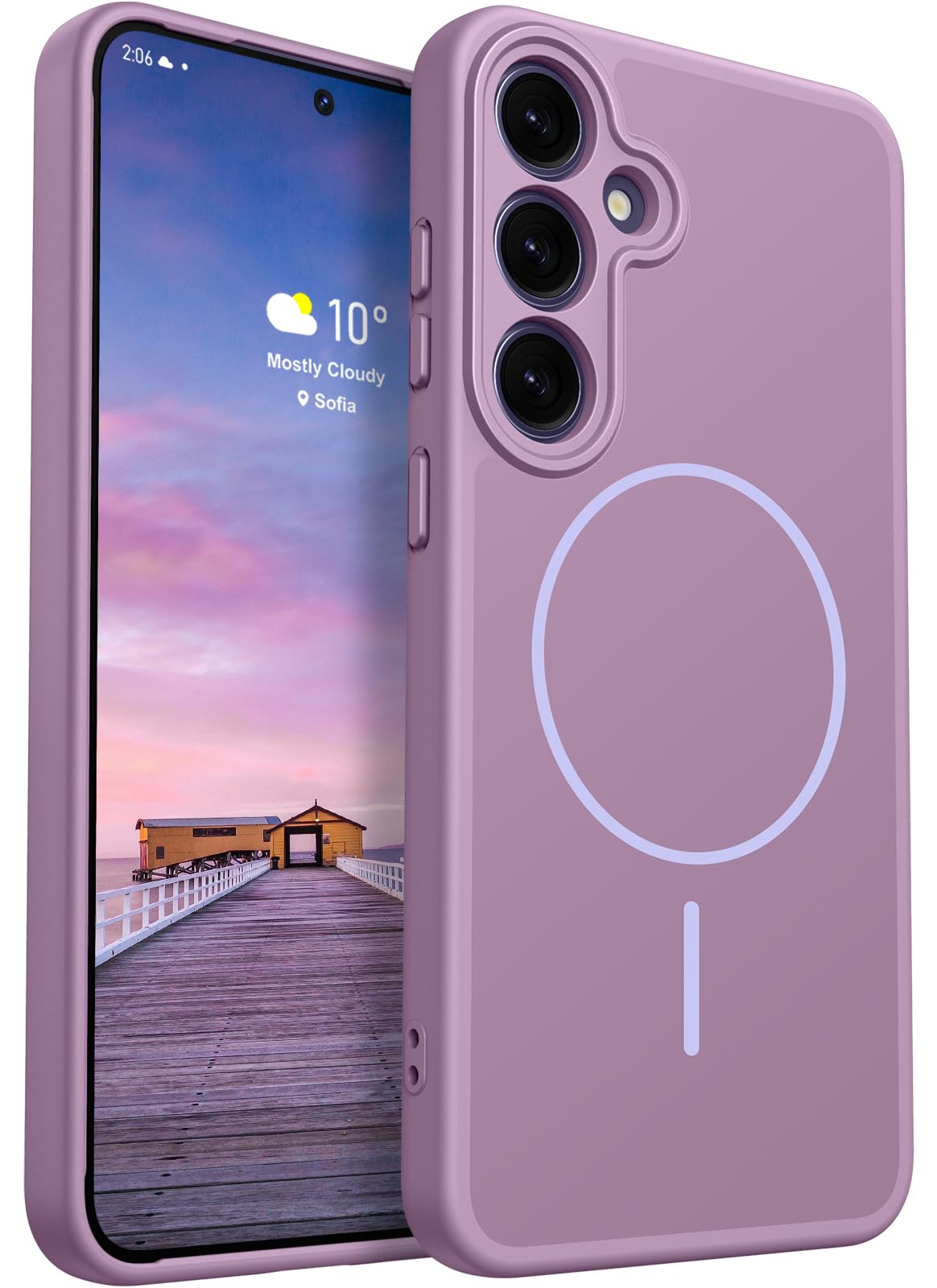 Rayboen for Magnetic Samsung Galaxy S24 Plus Case, [Compatible with Magsafe][Full Camera Protection] Silicone Shockproof Skin-Feel Durable Slim Fit Cover for S24+ Plus, Matte LilacPurple