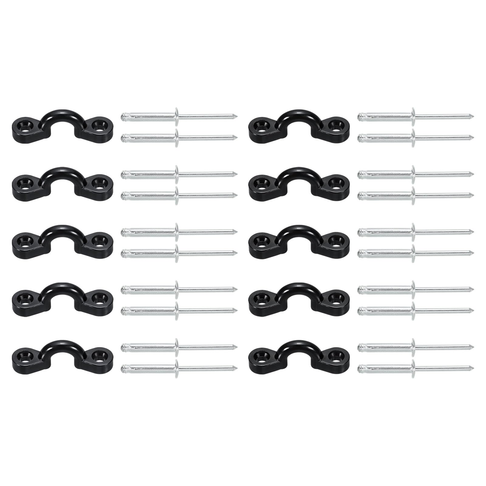 PATIKIL Kayak Pad Eye Kit, 10 Pack Nylon Deck Loops Bimini Boat Top Eye Straps with 20 Blind Rivets for Kayaks Canoes Boats Tie Down