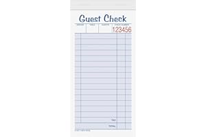 TOPS Guest Check Books, 6 x 3.38 Inch, 2-Part, with Carbon, 50 Sets, 10-Pack, White (45702)