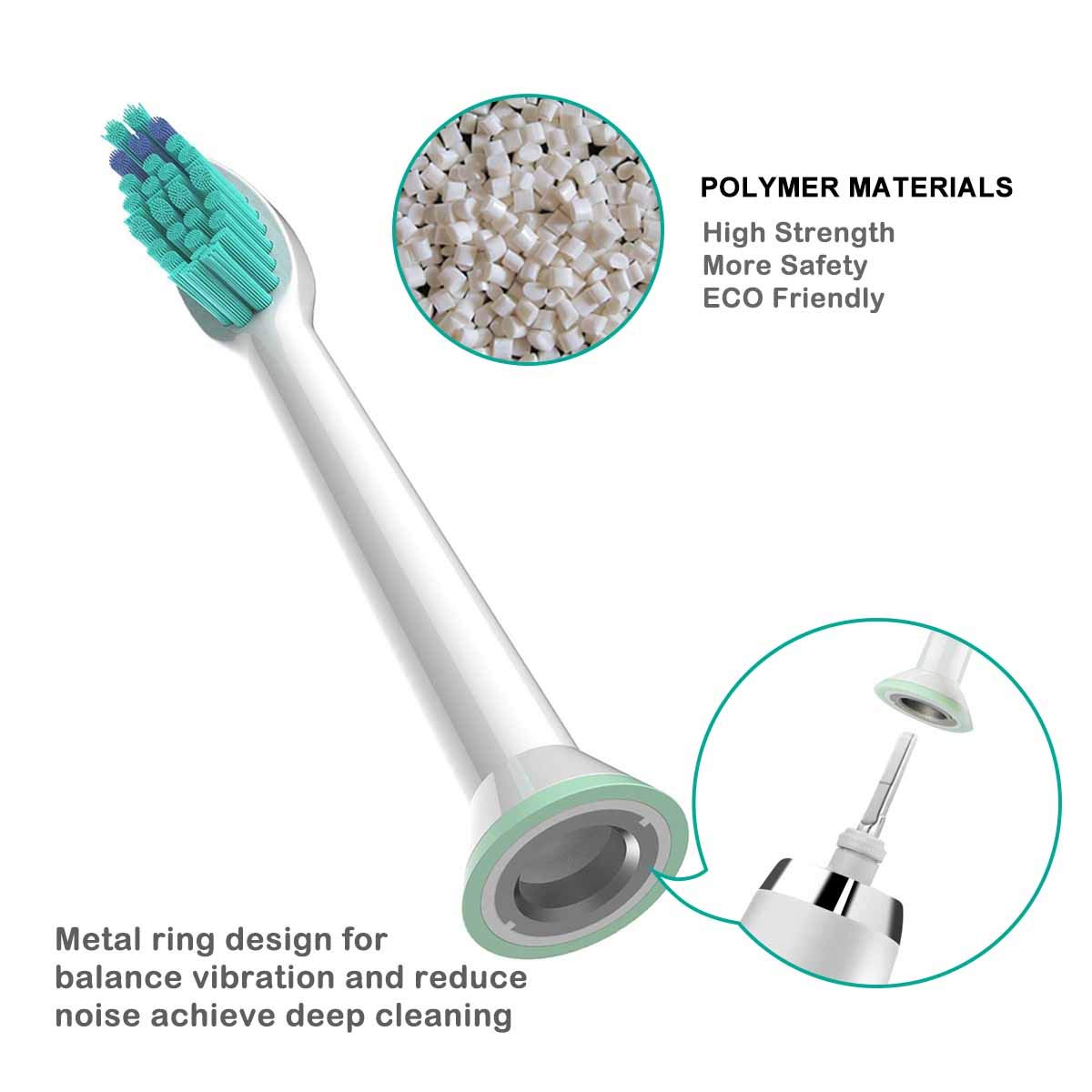 OTISA-Replacement Toothbrush Heads,10 Packs Toothbrush Head Compatible with Philips Sonicare DiamondClean,FlexCare,HealthyWhite,EasyClean,Essence+(Plus),More Toothbrush Heads for Brush Handles