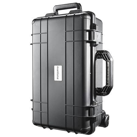 Mantona Outdoor Fotokoffer-Schutz-Trolley (wasserdicht, stoßfest, staubdicht, geeignet für DSLR Kamera, GoPro Actioncam, Foto
