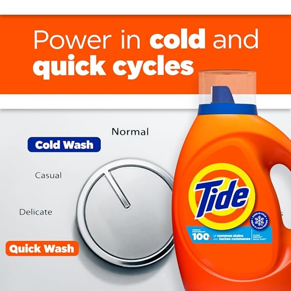 TIDE LIQUID LAUNDRY DETERGENT, CLEAN BREEZE SCENT, 80 FL OZ, 64 LOADS, BOOSTED CLEAN EVEN IN COLD WATER WITH CONCENTRATED WASHING SOAP