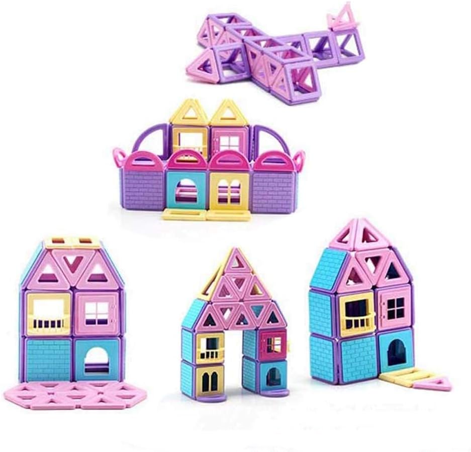 Magnetic Tiles,Kids Magnet Toys Magnet Building Tiles 98 PCS Magnet Tiles Educational Toys for 3 4 5 6 7 Years Old Kids with Guide Booklet for Edutainment Gift