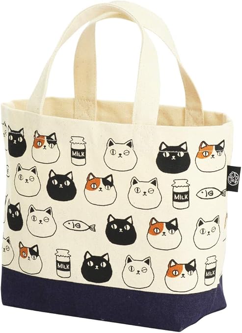 Amazon Co Jp セラミック藍 トートバッグ 小 猫3兄弟 顔 ホーム キッチン