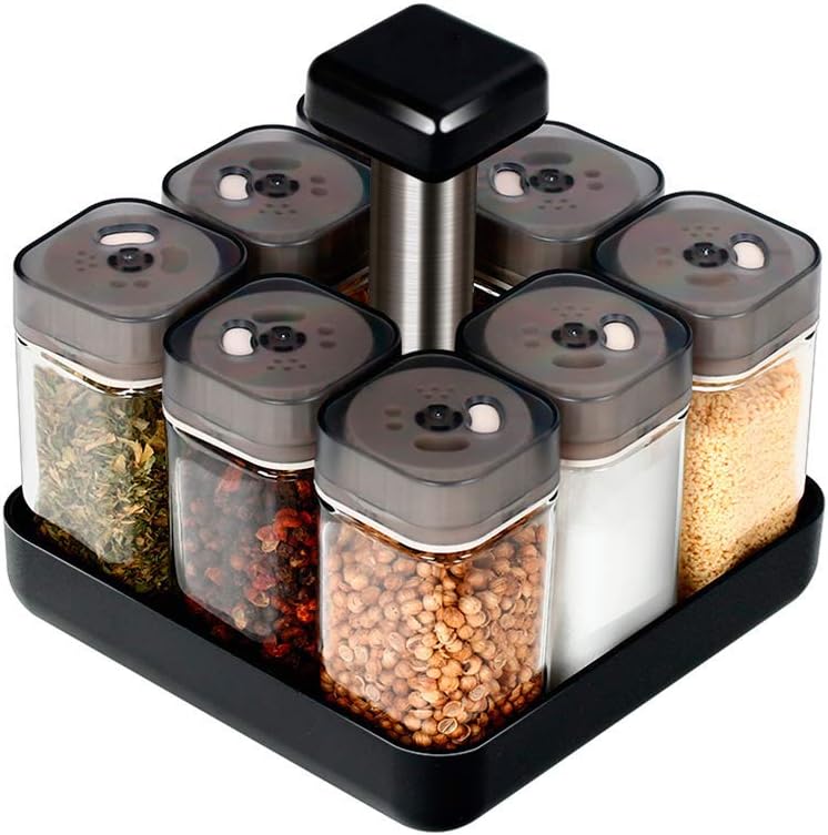 Revolving Spice Rack Organizer Caddy, Rotating Spice Storage for Cabinet and Kitchen, 8 Jar Herb and Spice Countertop Spice Rack(Spices Not Included)