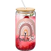 Yipaidel Auntie Rainbow 13 OZ Insulated Coffee Tumbler with Leak-Proof Lid - Motivational Travel Mug, Funny Gift for Women, Sister, Best Friend, BPA-Free Reusable Cup, Mother’s Day Present