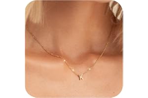 GIFT4U Initial Necklace for Women Girls - Dainty 18K Gold Filled Initial Necklace Tiny A-Z Pendant Choker Necklace Trendy Cute Initial Letter Necklace Gold Jewelry Necklace for Teen Girls Gift