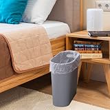 Caxmtu 10L Small Plastic Trash Can with Handles 2 Pack Grey view 3
