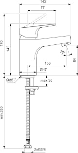 Ideal Standard Cerabase Single Lever Basin Mixer Fixed Spout 8cm FirmaFlow view 4