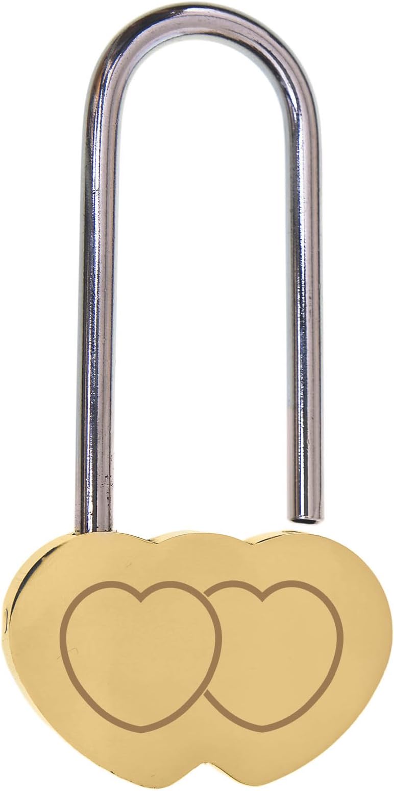 Supergoodies Personalised Engraved Love Locks Padlocks - Valentines Wedding Gift (Double Heart, Heart Engraving)