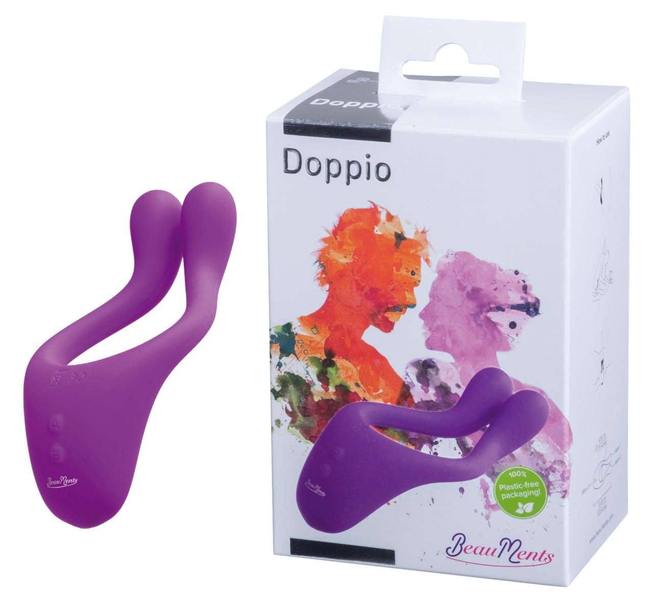 BeauMents Doppio Massager Purple 13 cm