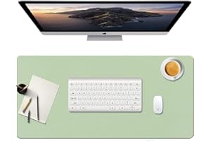 Multifunctional Office Desk Pad, KUBEMOOM PU Leather Desk Blotter, Dual-Sided Waterproof Desk Writing Pad, Non-Slip Desk Mat 