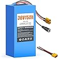 SOLLVIE 36V/48V Lithium-Ion Battery Rechargeable with BMS, 8AH,15AH,20AH,Compatible with Various Power Devices (100-1200W) & Solar Storage (36V15AH)